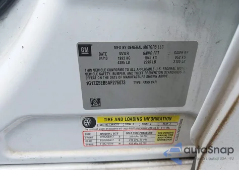 2010 Chevrolet Malibu Lt from USA, damaged, VIN 1G1ZC5EB5AF276073